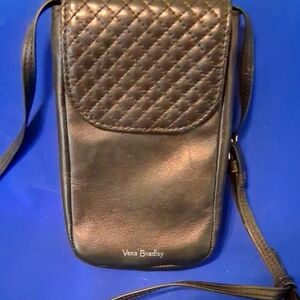 Vera Bradley Black Quilted Phone Crossbody